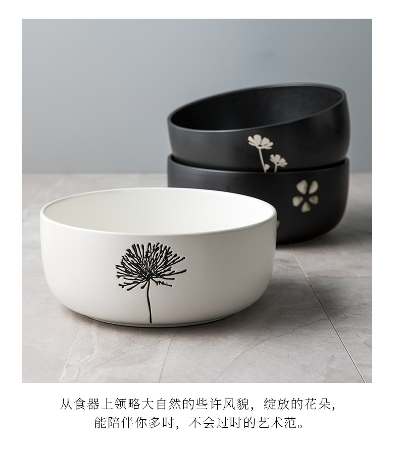 Japanese hot eat noodles bowl of domestic large capacity mercifully prevention rainbow such use originality and wind 8 inch ceramic tableware large soup bowl