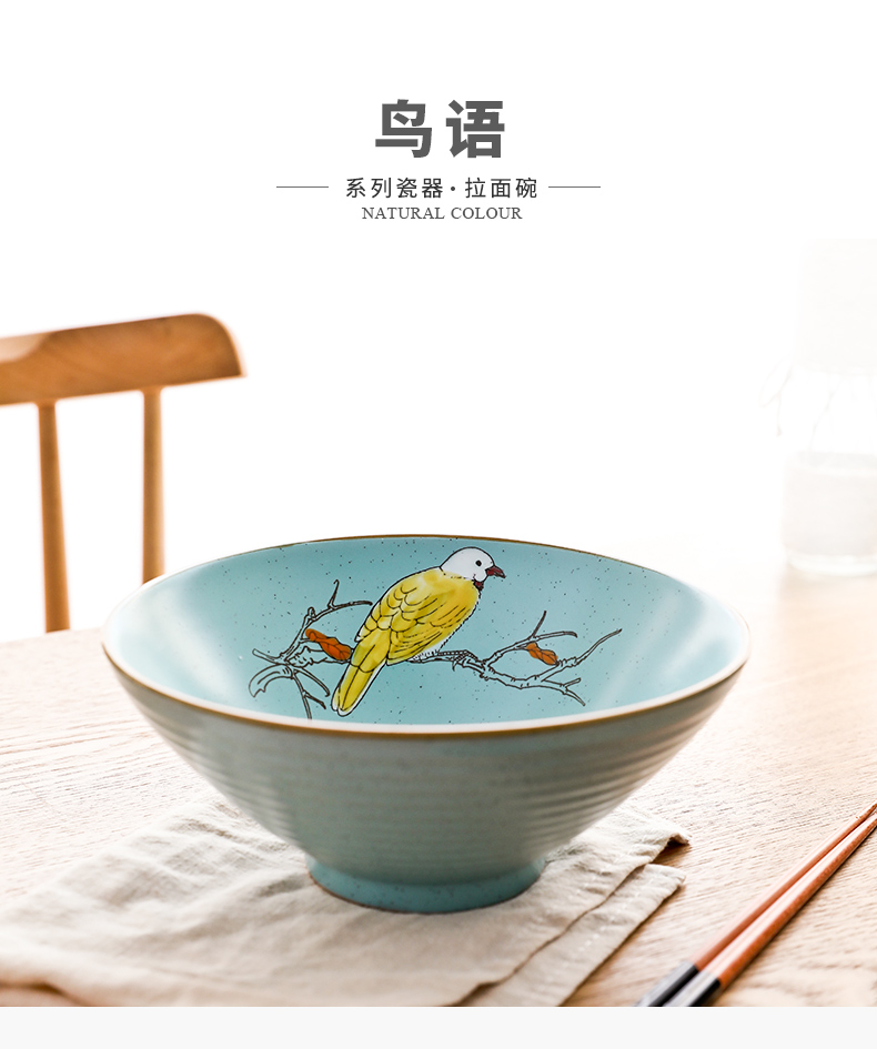 Creative ceramic bowl Japanese ramen rainbow such use household tureen large mercifully rainbow such as bowl hat to eat rainbow such as bowl bowl of tableware restoring ancient ways