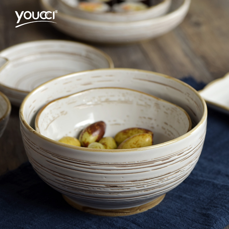 This porcelain creative Japanese household tableware ins wind restoring ancient ways ceramic dish bowl dish sushi plate series of old days