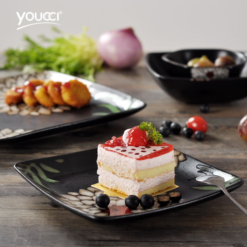 By youcci porcelain Japanese and wind leisurely style ceramic plate tableware beefsteak salad bowl of rice bowl