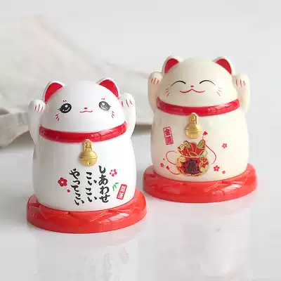 Lucky cat cute Japanese toothpick box personality creative household plastic toothpick bucket high-end cartoon dining room toothpick tube