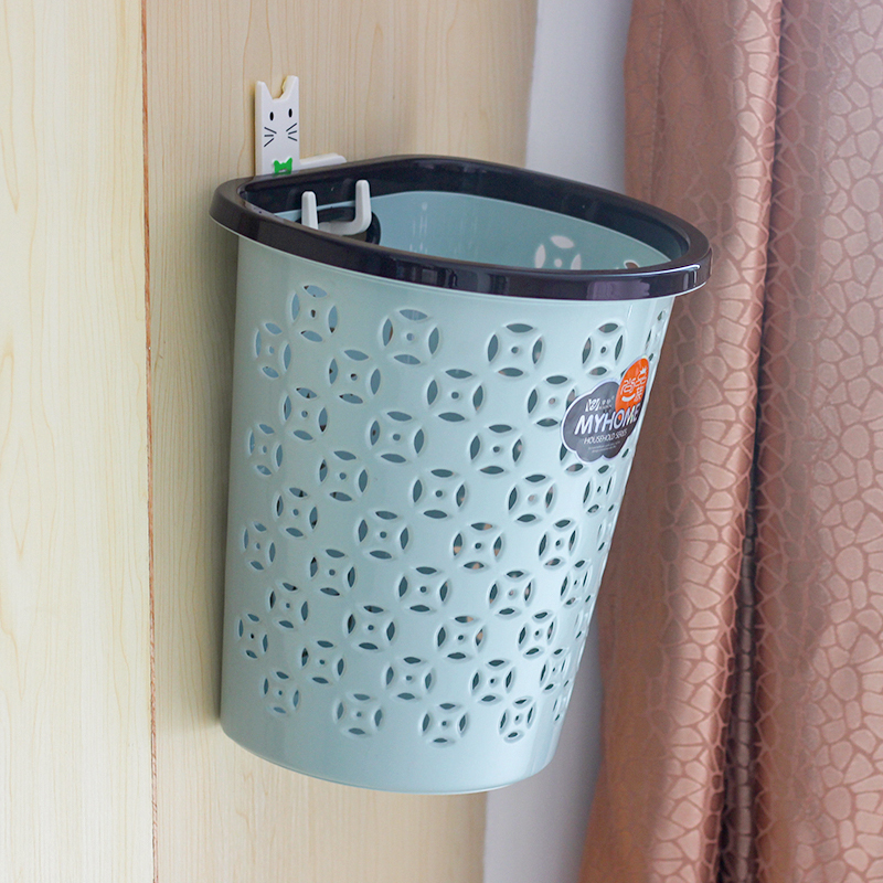 Simple Basket Semi-Circular Trash Can for Home Kitchen and Restaurant, Miscellaneous Storage Basket Without Lid, Plastic Hanging Storage Basket
