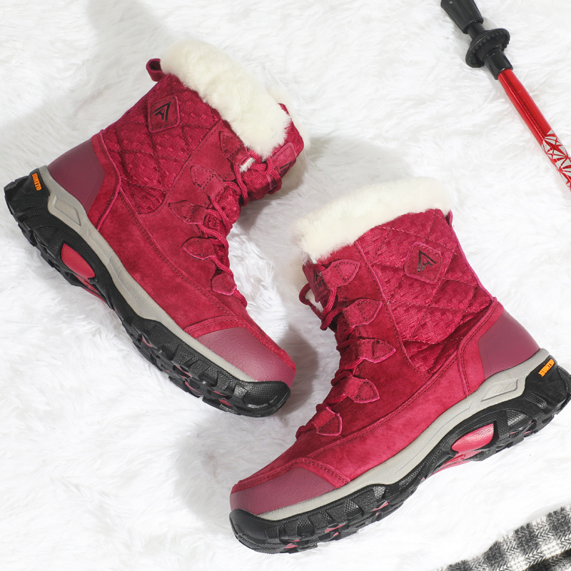 Shitu Northeast Snow Boots Women's Waterproof Anti-Slip Winter Outdoor Sports Cold-proof Equipment Thickened Mountaineering Cotton Shoes Ski Shoes