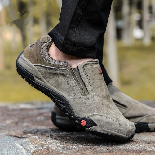 Альпинистская демисезонная износостойкая нескользящая спортивная обувь подходит для пеших прогулок для отдыха, из натуральной кожи