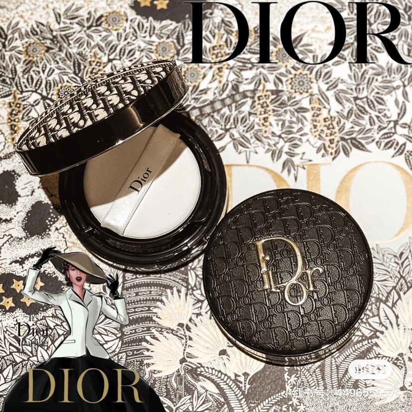 Dior Dior 2021 new product limited thousands of birds Gentil air cushion with constant old flowers qualifying black gold reliefs
