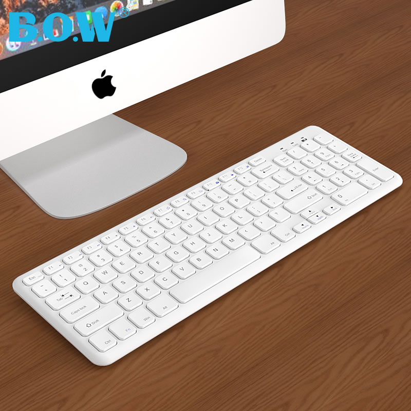 BOW Voyage Silent Wireless Keyboard Chocolate Cable Desktop Pen Electric Home Office Slip Rat Set