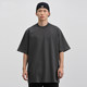 BBK270g heavy solid color T-shirt loose solid color small neckline pure cotton bottoming short sleeve hip-hop hip-hop bboy