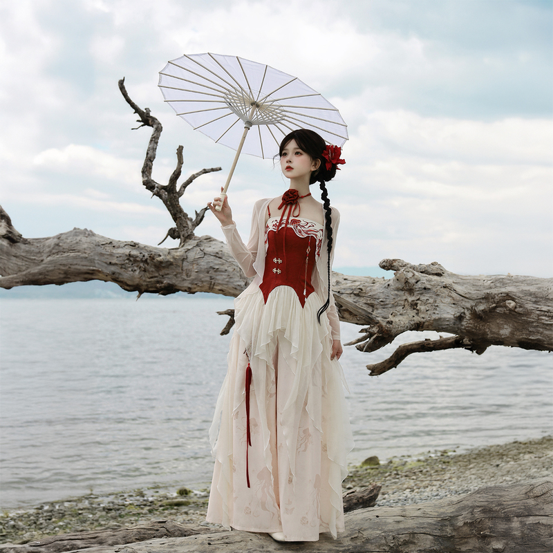 [Clearance, No Returns or Exchanges] Lushsha Haiyue New Chinese Style Improved Han Element Outfit Ancient Style National Style Outfit