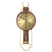 Conbassher Clocks Home Bood Room Retro Light Lavish Quartz Clock Краткая Современная Твердая Древесина