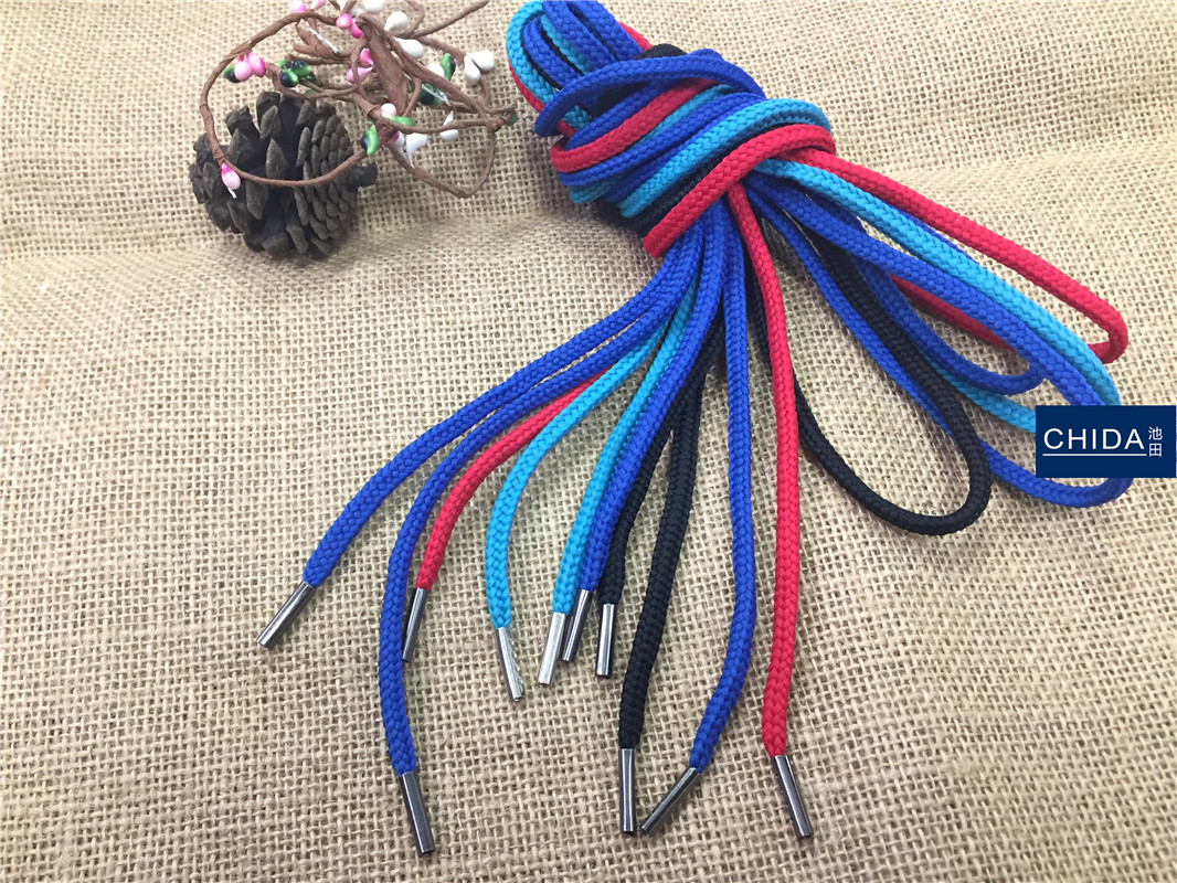 4-5mm thin polyester rope round rope metal buckle rope bag rope hat rope drawstring thin drawstring beach trousers waist rope