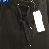 Simple and versatile 0 8-1cm wide cotton flat rope tail buckle Baotou rope Mens and womens sweaters hat rope pants waist cotton clothing drawstring