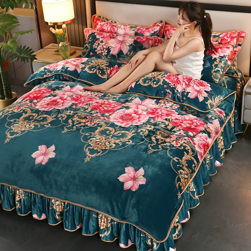 Хлопковый комплект, пододеяльник, простыня, простой и элегантный дизайн, 4 предмета, 3 предмета