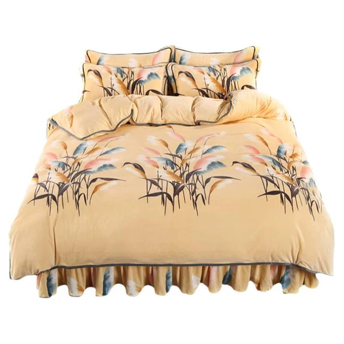 Антистатический электрический зимний комплект, коралловая простыня, двусторонний флисовый пододеяльник, 4 предмета, увеличенная толщина