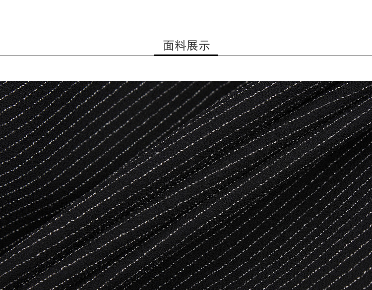 Lily2019春新款女装袖口拼接,修身版型,隐形条纹拼接西装