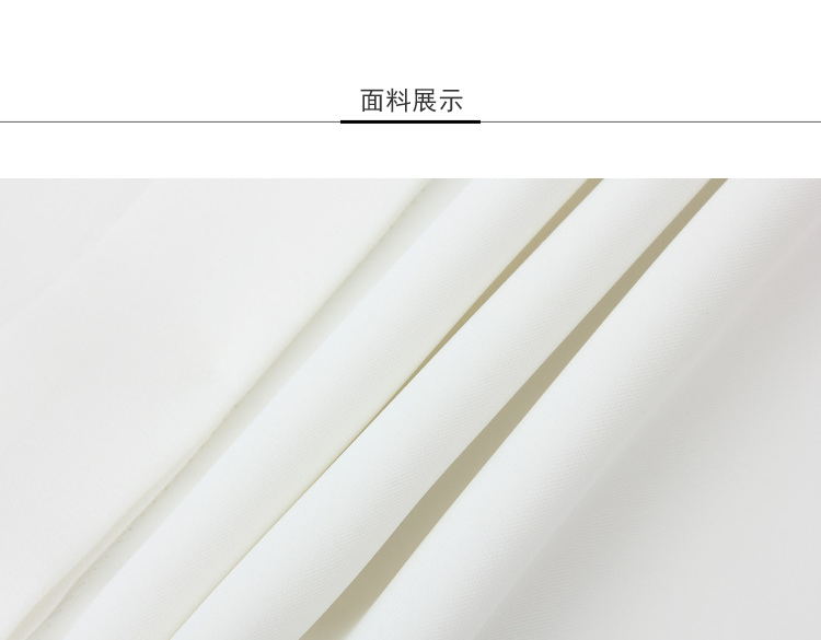 Lily2018秋新款韩版女装白色舒适面料纽扣装饰长袖衬衫