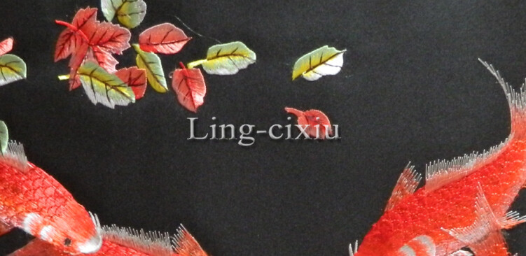 Вышивка Сучжоу 艺绣源苏绣礼品成品客厅画刺绣装饰画蜀绣湘绣九鱼图荷花富贵有余