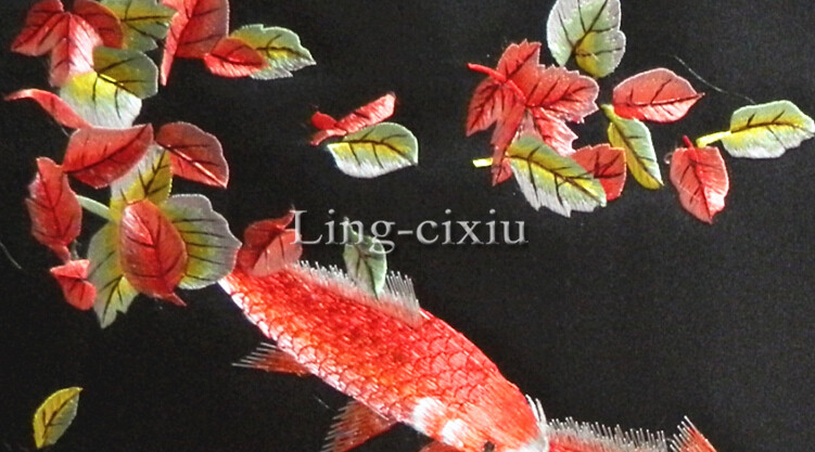 Вышивка Сучжоу 艺绣源苏绣礼品成品客厅画刺绣装饰画蜀绣湘绣九鱼图荷花富贵有余