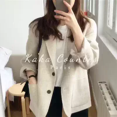 Sandro Moscoloni Plaid tweed coat short autumn winter tweed wool coat small man coat