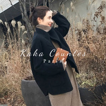 Sandro Moscoloni 2021 autumn and winter new black short wool coat women loose small coat