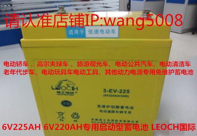 Leoch 3-EV-225 (6V225AH 3HR) tricycle sightseeing car electric cleaning car battery