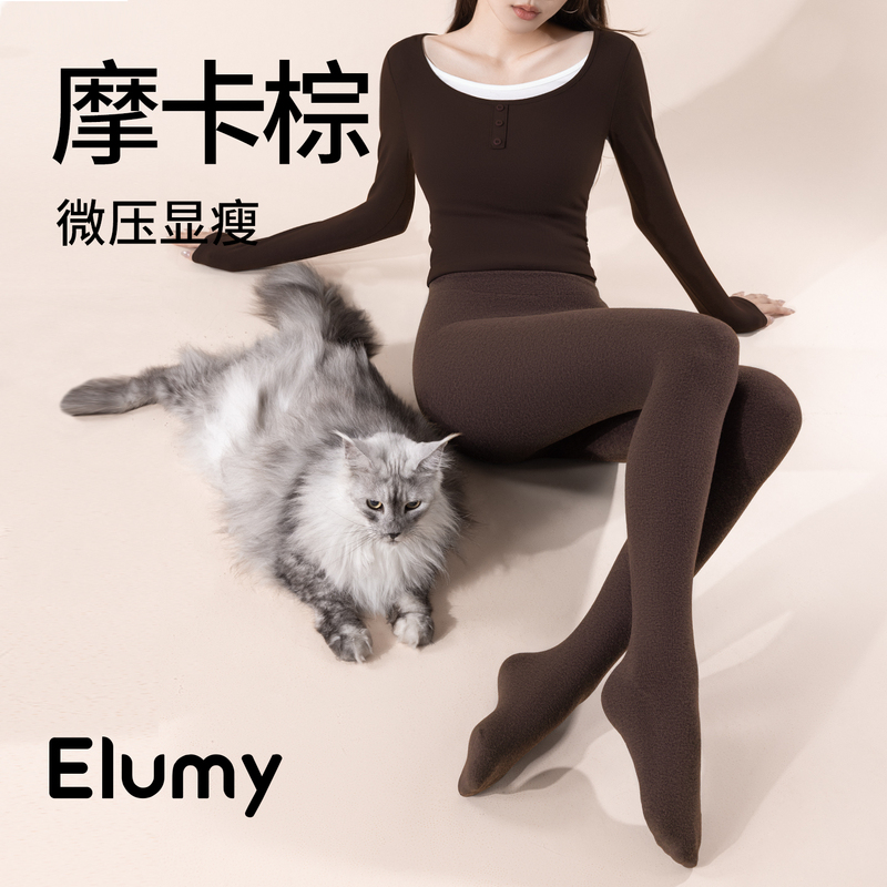 Coffee-Colored Leggings for Women, Spring and Autumn Style, Melard Color Series, Mocha Brown Vertical Stripes, Pressure Slimming Pantyhose for Outerwear Coffee-Colored Leggings for Women, Spring and Autumn Style, Melard Color Series, Mocha Brown Vertical Stripes, Pressure Slimming Pantyhose for Outerwear