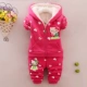 Bộ đồ mùa xuân cho bé trai 1-2-3-4 tuổi cộng với bộ đồ thể thao bằng nhung dày áo len cho bé quần áo trẻ em mùa thu đông