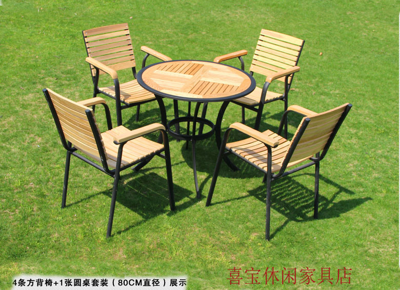 Giải trí ngoài trời bàn ghế gỗ rắn cafe sắt sân nhỏ Bàn vuông nhỏ và ghế mặt trời ô ban công quán trà đồ nội thất - Bàn ghế ngoài trời / sân bàn ghế cà phê ngoài trời