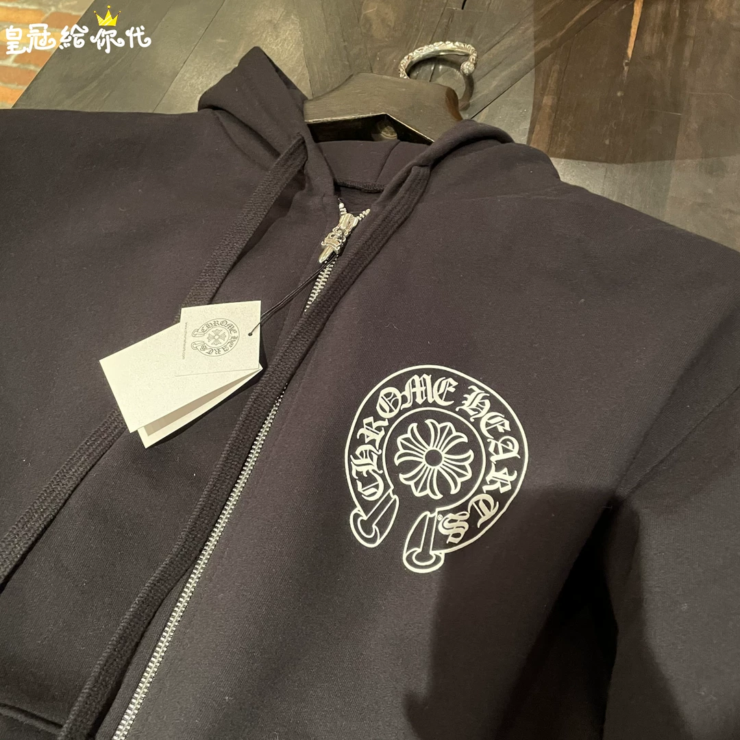 Корона подарит вам свитер с капюшоном Chrome Hearts Croxin Tokyo Limited Horseshoe Cross Zipper