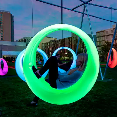led luminous swing warm-up children's amusement park Square Real Estate opening outdoor activities props plastic hanging chair