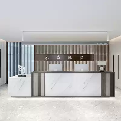 Simple modern company front desk desk reception desk sample House Display Center beauty salon clubhouse new Chinese grille bar counter