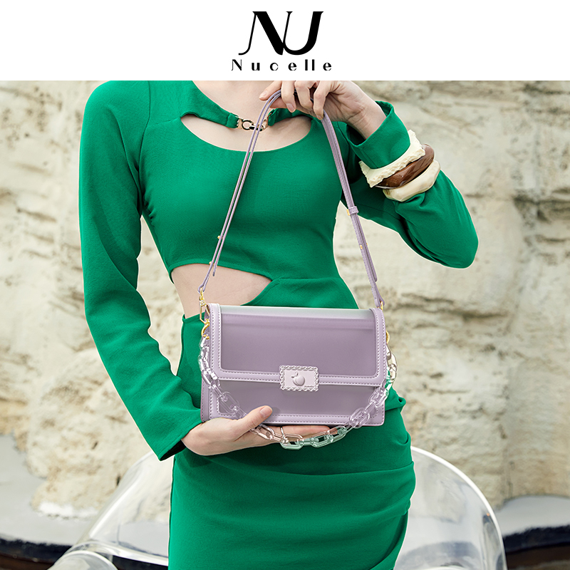 Newchelan 2022 New Women's Kits Spring Hand Skewed Small Square Bag Fashion 100 Hitch Senior Feel Axillary Bag