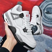 AJ4 Официальный флагманский магазин подлинные мужские ботинки зима joe white cement basketball обувь женская полуночная синяя электрическая материнская обувь мужская модель