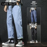 Весенние джинсы, трендовые штаны, 2020, в корейском стиле, оверсайз, свободный прямой крой