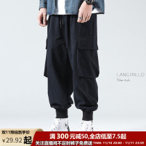 (Clearance products) Xiajia new style men's cargo pants trendy loose ninth leg thin casual harem pants