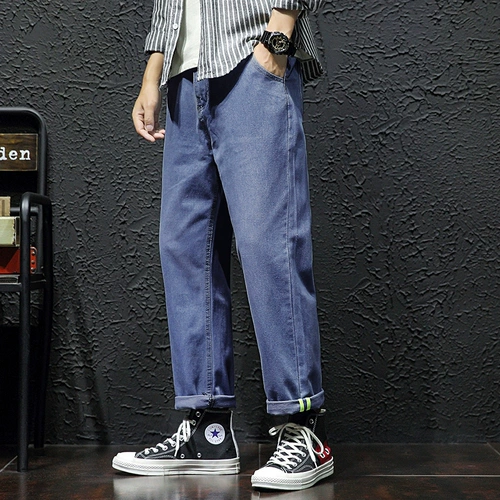 Tmall, весенние джинсы, трендовые штаны, 2020, в корейском стиле, оверсайз, свободный прямой крой