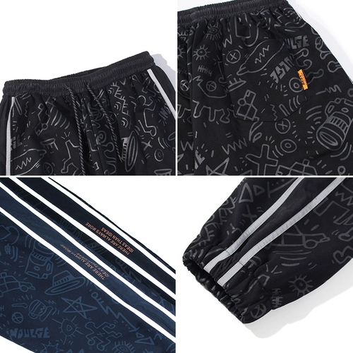 Мужские зимние трендовые светоотражающие спортивные штаны для отдыха в стиле хип-хоп