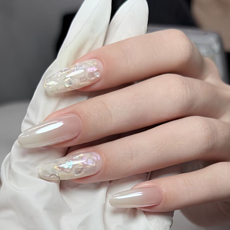 Mother-Of-Pearl Acetate Gradient Shell Haili Whitening Aurora Simple Handmade Wearable High-End Nail Art Atmosphere and Elegance Mother-Of-Pearl Acetate Gradient Shell Haili Whitening Aurora Simple Handmade Wearable High-End Nail Art Atmosphere and Elegance
