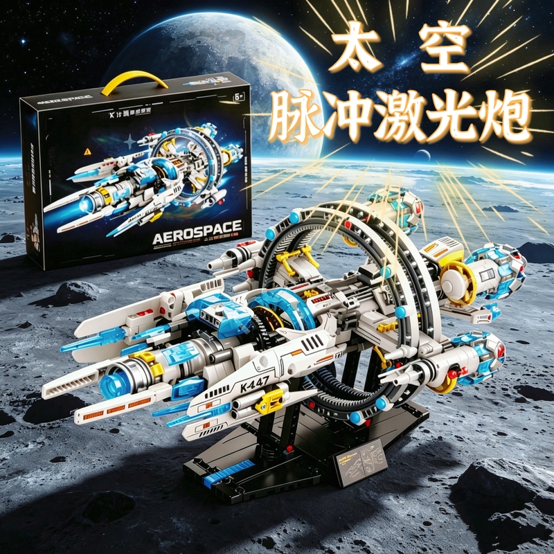 New Space Pulse Laser Cannon Rocket Ship Assembled Building Block Toys Boys and Kidsren Birthday Gifts