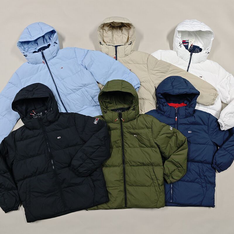 Tommy Hilfiger Men's and Women's Fleece-Lined Collar Warm Thick Detachable Hood Bread-Style Duck down Jacket Tommy Hilfiger Men's and Women's Fleece-Lined Collar Warm Thick Detachable Hood Bread-Style Duck down Jacket