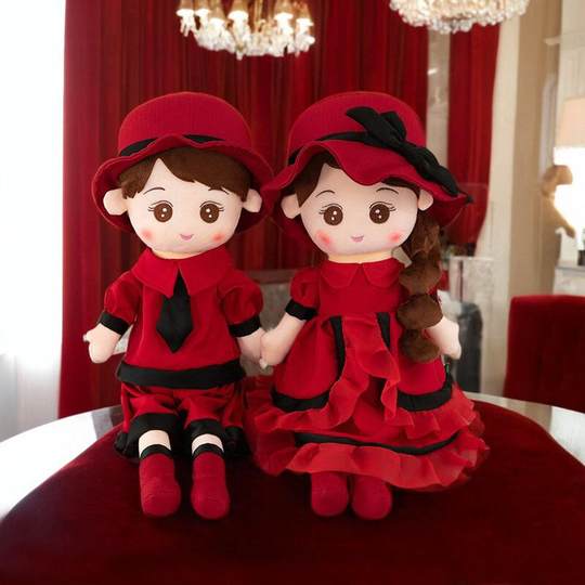 Ein Paar Bettpresspuppen für die Ehe, neue High-End-Hochzeitsplüschtiere, Schlafpuppen, Geschenke für Jungen und Mädchen