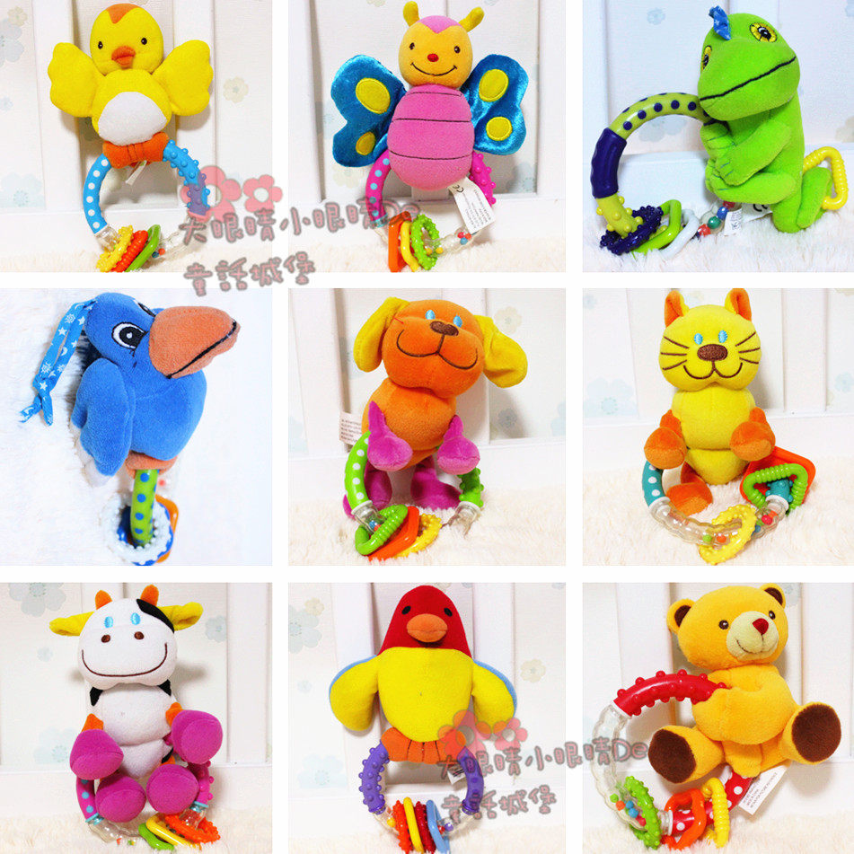Italian Belbebe multiple animal hands to catch the rattle ring Baby rocking bell with solid teeth Tooth Essential