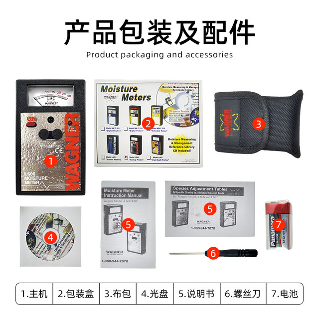 Wagner Inductive Wood Moisture Meter L606 Non-Destructive Moisture Tester Moisture Meter Humidity Instrument