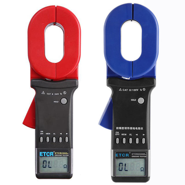 Etcr2000A+/2000B+/C+ Clamp-On Ground Resistance Tester with Round Mouth for Resistance Measurement