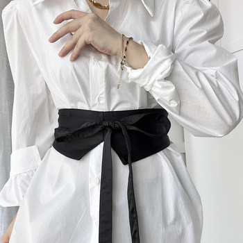 Black cloth girdle women's belt with shirt straps