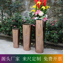 Rose Gold Stainless Steel Flower Pot Cone Florator Home Villa Hotel Showroom Metal Trepan Mirror Barrel