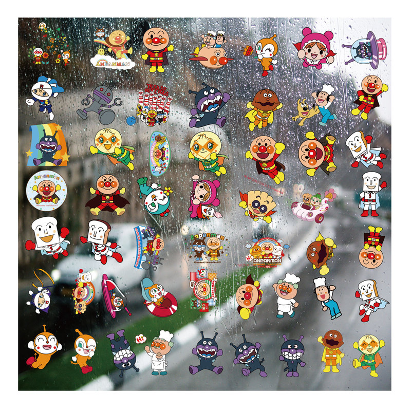 Red Bean Anpanman Uv Transfer Stickers Personalized Crystal Labels Outdoor Waterproof Helmet Trolley Decorative Pattern Stickers