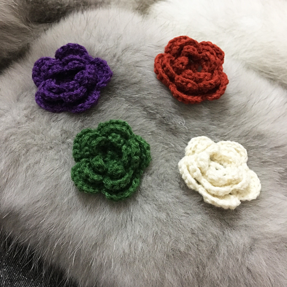 Soft Leprechaun DIY Korean hair accessories headdress accessories Clothing repair program material handmade hand hook wool flower plum blossom 5CM