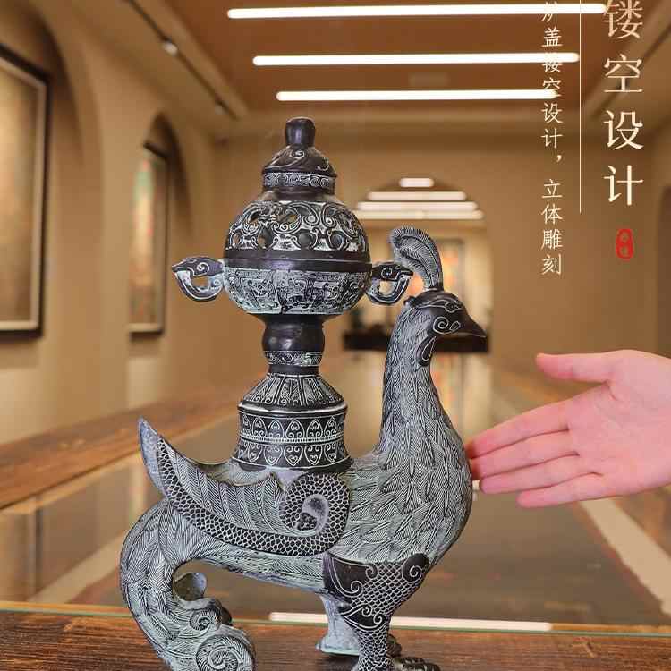 青銅器  双鳳青銅酒杯  孔雀酒樽   装飾品  現代工芸品 美術品 置物 青銅器 青銅酒爵杯 帝王杯 酒樽 装飾品 現代工芸品 美術品 置物