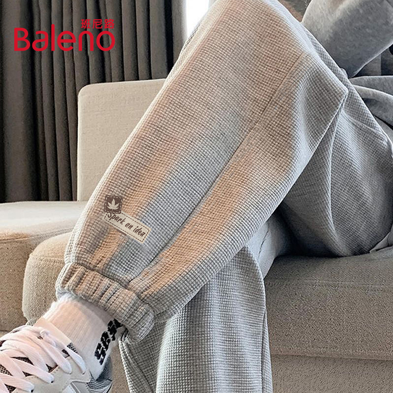 Baleno Men's Waffle Casual Pants 2026 New Autumn Sports Jogger Sweatpants Teen Boys' Trousers