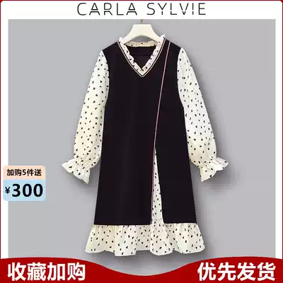 Spring women's clothing 2021 new ladies high-end temperament big name Fat mm belly slim dress